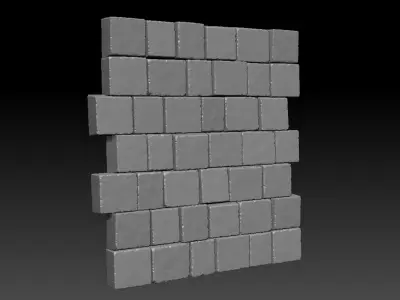 Stone Block Wall  3D model
