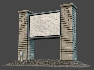 Lawyer Office Sign Low-poly 3D model