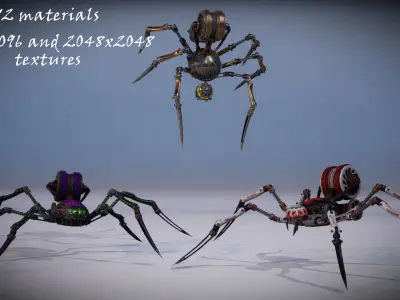SpiderMech01 Low-poly 3D model