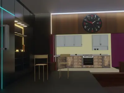 Modern double floor mansion Free low-poly 3D model