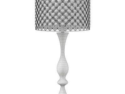 Silver Orchid Crystal Bling Shade Table Lamp Low-poly 3D model