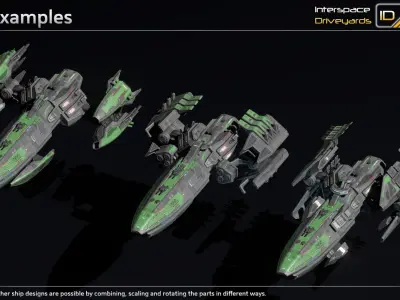 Pilgrim Class Battleship Low-poly 3D model