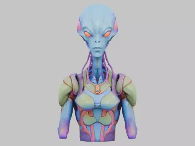 Galactic Sentinel Low-poly 3D model