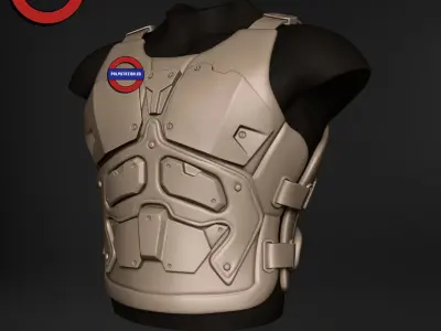 Sci fi character Torso armour v9 highpoly zbrush 3D model