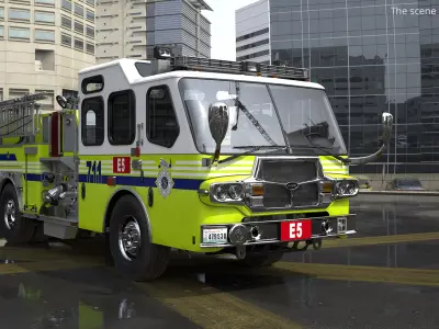  E-One Fire Engine with Side Pump Unit Lime 