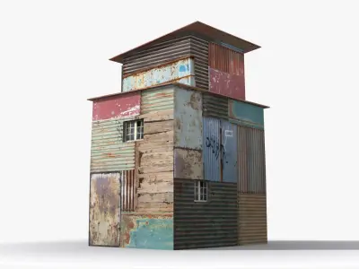 Slum x8 Low-poly 3D model