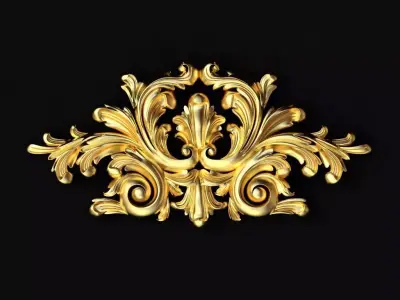 Central decor ornament for furniture 3D model 1122