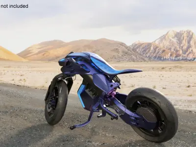  Futuristic Balancing Motorcycle Concept Rigged for Maya 