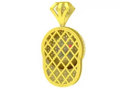 Luxury Hip Hop USA Cap Pave Diamond Pendant 131a 3D print model