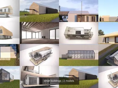 small buildings 3D Model Pack