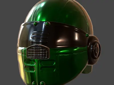 Helmet plastic  ball shaped Low-poly 3D model Low-poly 3D model