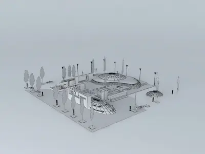 Urban Park with THORN Light Fittings Free 3D model