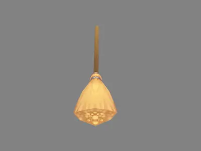 Cartoon magicdi broom Low-poly 3D model