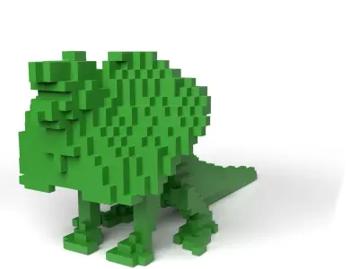 Frilledlizard Minecraft Voxel Low-poly 3D model