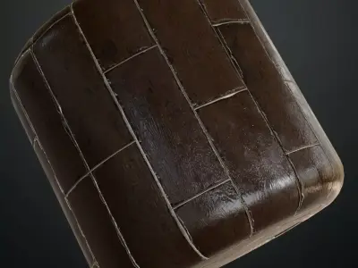 Antique High-Gloss Parquet Floor PBR Seamless Texture