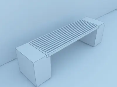 Street Bench Modern 3D model