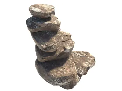 Stacked rock  Low-poly 3D model