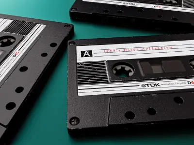 TDK Cassette Low-poly 3D model