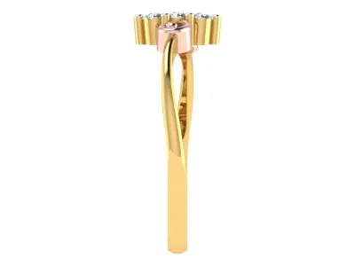 Solitaire Women Engagement Bypass Rings 3D print model get