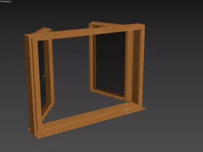 Double Wood Window Game Ready 3D Model Low-poly 3D model