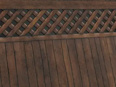 Decorative Wood Planks with Lattice Inlay PBR Texture