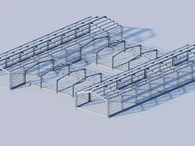 Structural Metal frame buildings-Warehouse Building 3D model