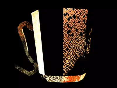 Self Emitting cup with curve handle Free low-poly 3D model