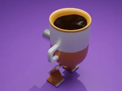 Robot glass 3d model Low-poly 3D model