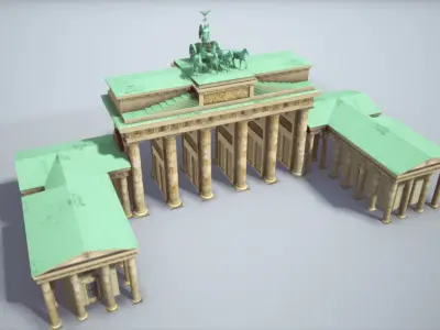Brandenburg Gate  Low-poly 3D model