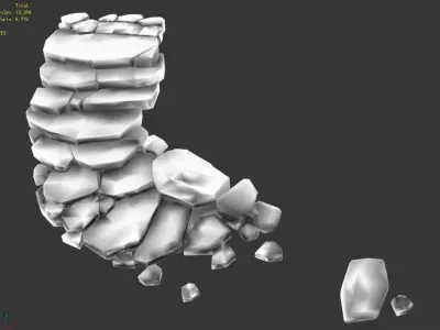 Koike town - stairs - stone staircase 3D model