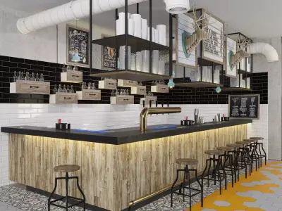 Bar counter 3D model