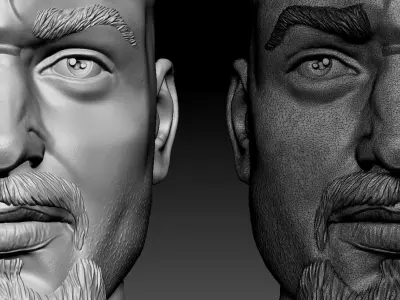 Male head sculpt human scifi fantasy 3d anatomy man  3D model