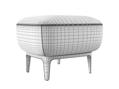 Soufflot Armchair with Footstool 3D model