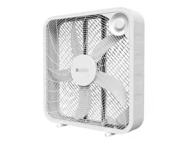 Modern Box Floor Fan White Utilitech Style Portable Ventilator Low-poly 3D model