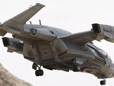 Phoenix Tiltrotor Tactical Transport STOVL Aircraft Concept 3D model