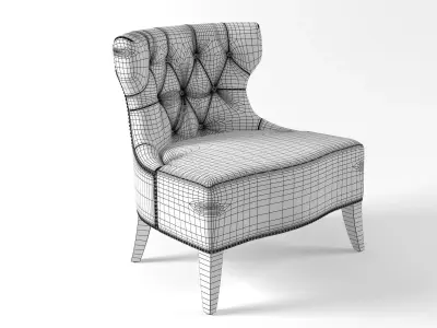 Sam tufted leather chair 3D model