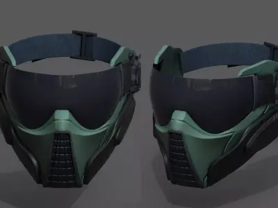 Scifi mask fantasy futuristic technology space millitary combat  Low-poly 3D model