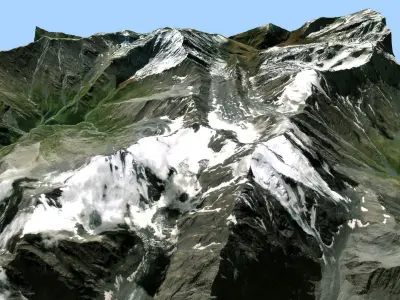 Mountain landscape Tebulosmta 4492 m Russia Checenija 3D model