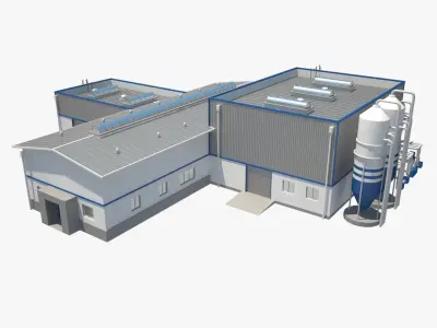 16 Industrial Buildings Set 1 3D model