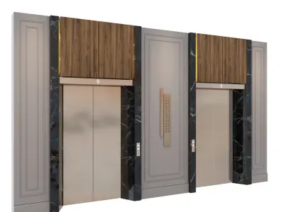 Elevator set of doors 3D model