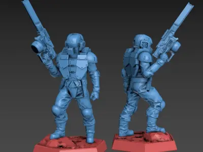 Massive Mech Cody Pilot 100mm and 32mm 3D print model