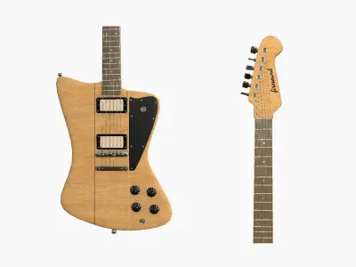 Electric Guitar G09 Light Wood - Music Instrument Design Low-poly 3D model