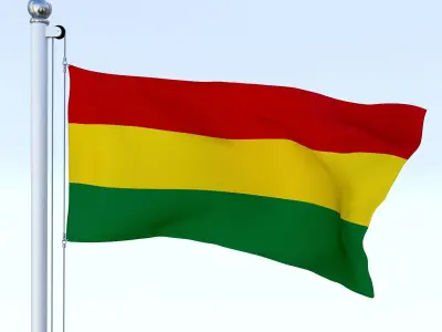 Animated Bolivia Flag Low-poly 3D model