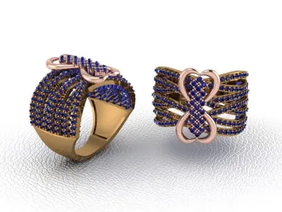 ring 84 pieces drawing 3d rihone drawing ring 3D print model