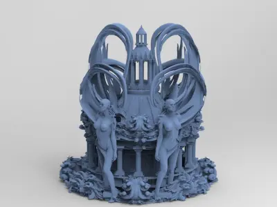 Art Deco Victorian fantasy architecture collection 3D model