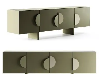 3D Model Combo Modern Sideboard Set 3D model