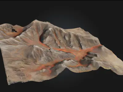 Canyon Terrain Rugged Landscape 3D model