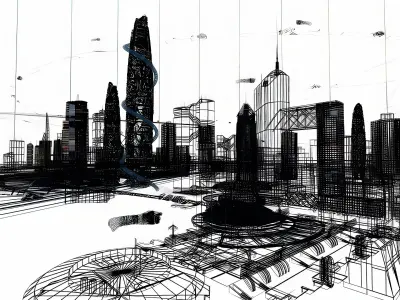 Modern science fiction future architecture  3D model