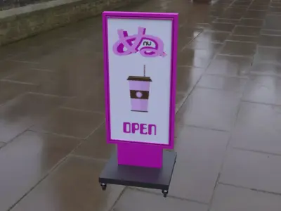 Japanese Shop Floor Sign Low-poly 3D model