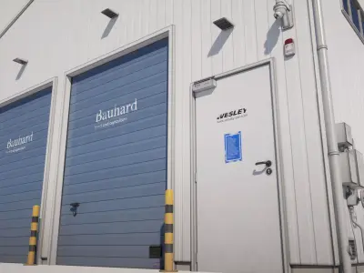 Industrial Warehouse Building Low-poly 3D model